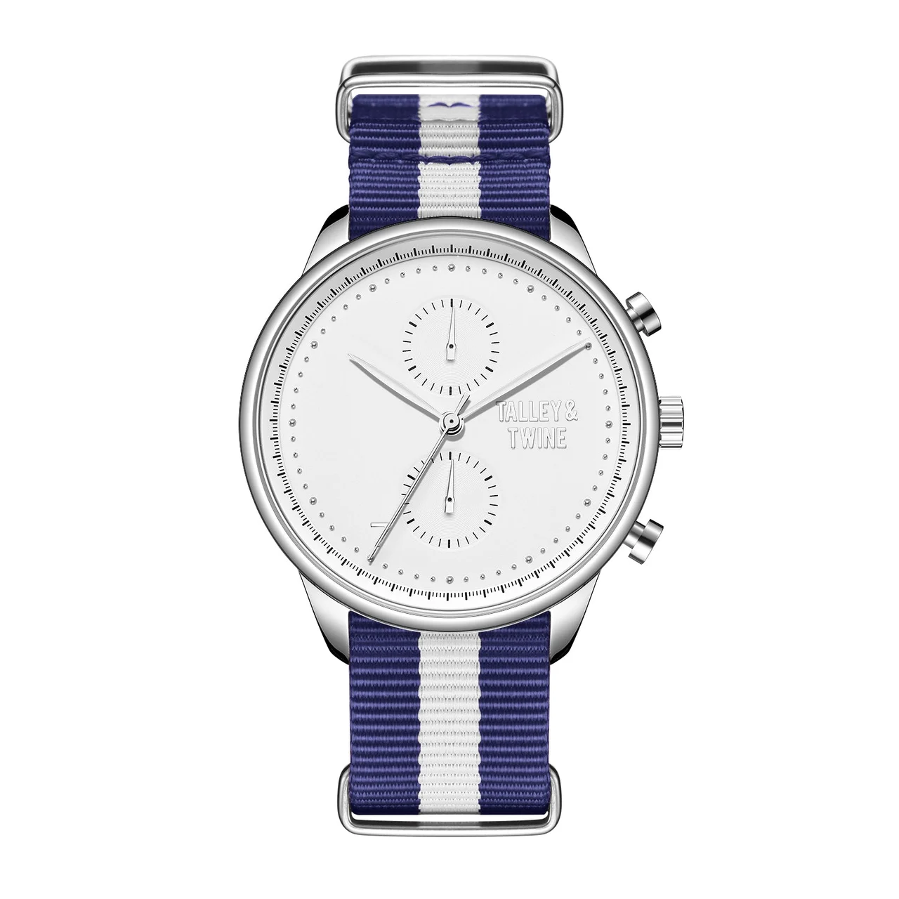 Talley & Twine Watch Company M-wht-bluwht-canvas 46 mm kol saati