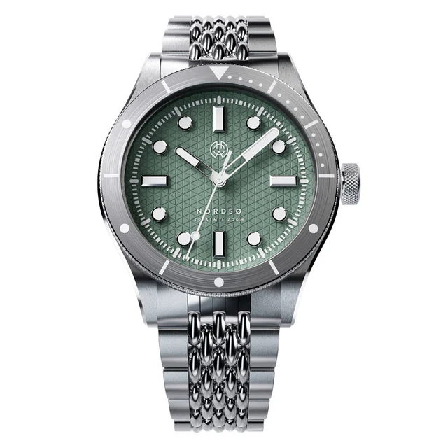 Henry Archer Nordso Automatic Dive Watch with Verde Menta 316 Dial #HAC-NOR-VM3-BOR kol sa