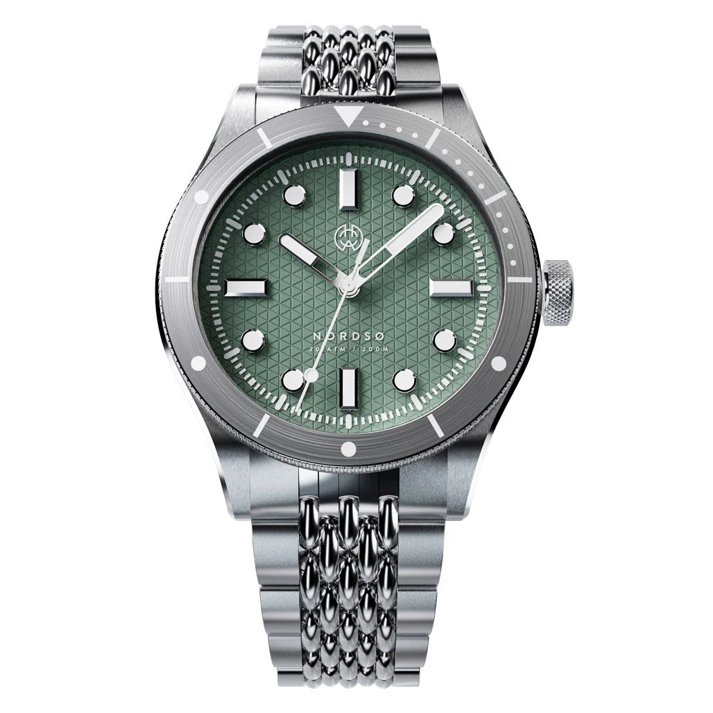 Henry Archer Nordso Automatic Dive Watch with Verde Menta 316 Dial #HAC-NOR-VM3-BOR 47 mm kol saati