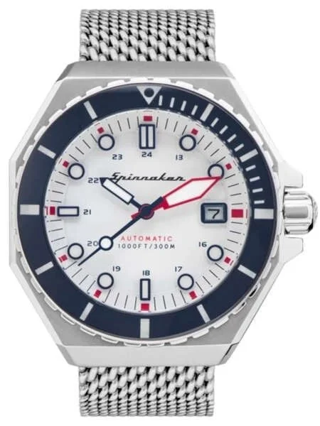 Spinnaker Dumas Automatic 300 Meter Dive Watch with Stainless Steel Mesh Bracelet #SP-5081-33 44 mm kol saati