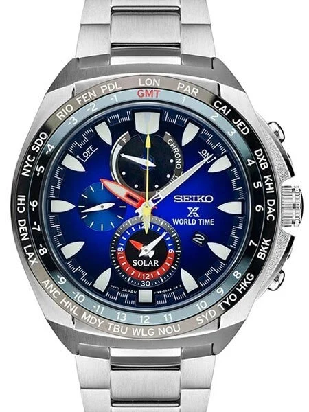 Seiko Prospex Solar Power World Time, Chronograph, Alarm Watch #SSC549 kol saati