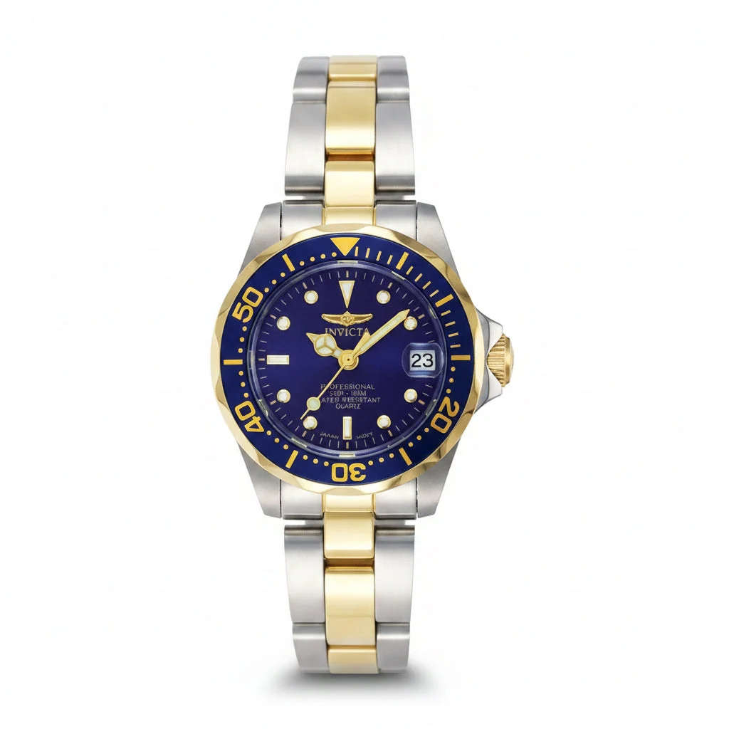 Invicta Open Box Pro Diver Auredrift Watch - 24.5mm, Steel, Gold (AIC-8942) kol saati
