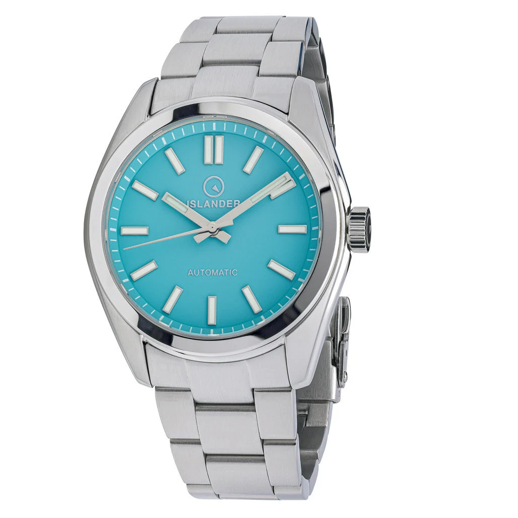 Islander TEXT EXCLUSIVE - Brookville Hi-Beat Automatic Dress Watch with Robin's Egg Blue Dial, AR Sapphire Crystal #ISL-85 ISL--85 38 mm kol saati