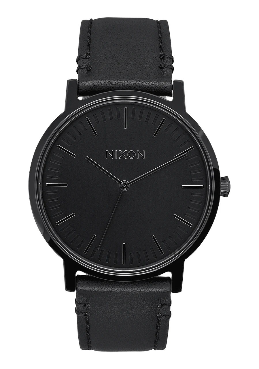 Nixon US Porter Leather - All Black A1058-001-00 kol saati