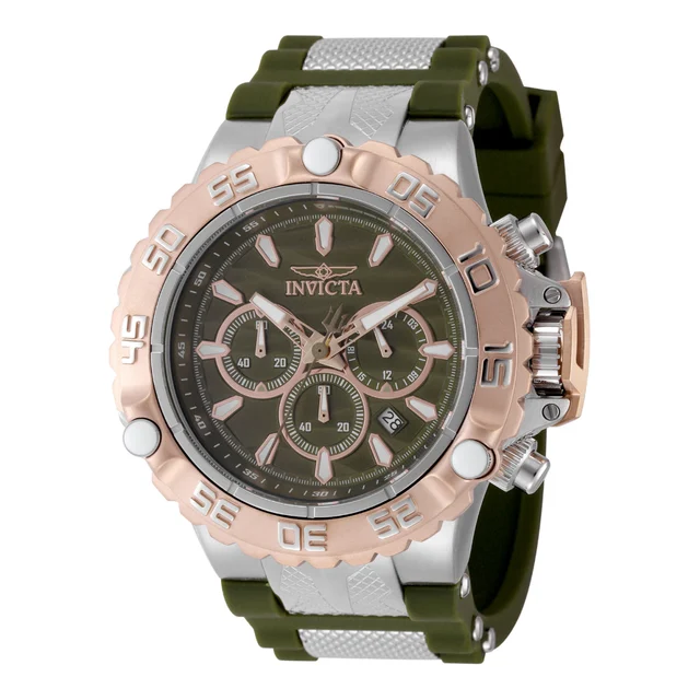 Invicta Subaqua Poseidon Watch - 55.4mm, Olive Green, Steel (48555) kol saati