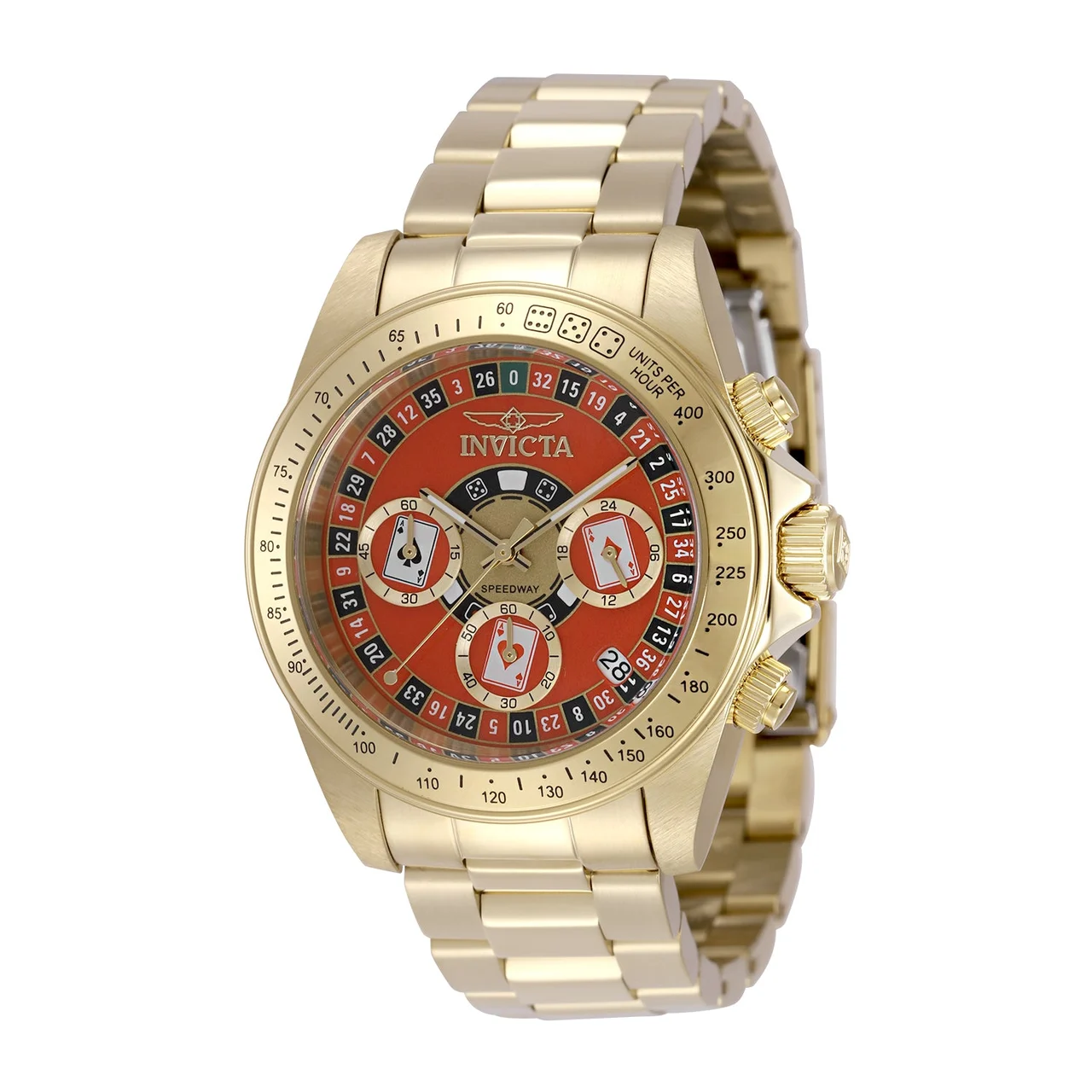 Invicta Speedway Montecarlo Watch - 39.5mm. Gold (50496) 39.5 mm kol saati
