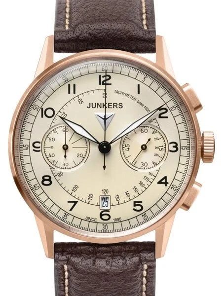 Junkers Beige Dial, Quartz Chronograph with 60-Minute Timer #6972-1 kol saati