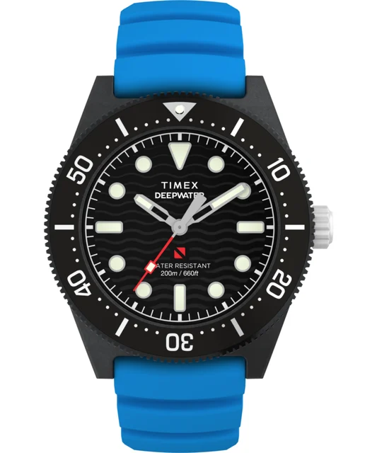 Timex Deepwater Reef 200 XCF 43mm Synthetic Rubber Strap Watch TW2Y02500 kol saati
