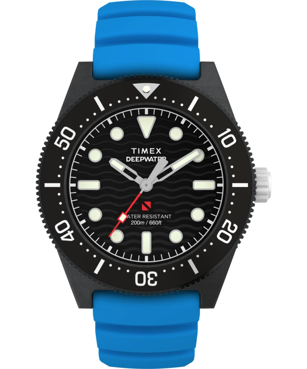 Timex Deepwater Reef 200 XCF 43mm Synthetic Rubber Strap Watch TW2Y02500 43 mm kol saati