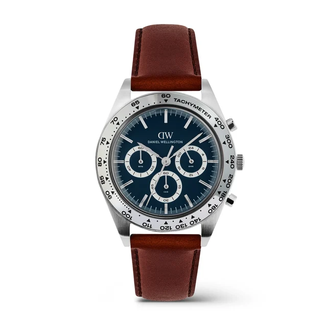 DANIEL WELLINGTON Iconic Tachymeter St-Mawes Arctic Silver DW00100952 kol saati