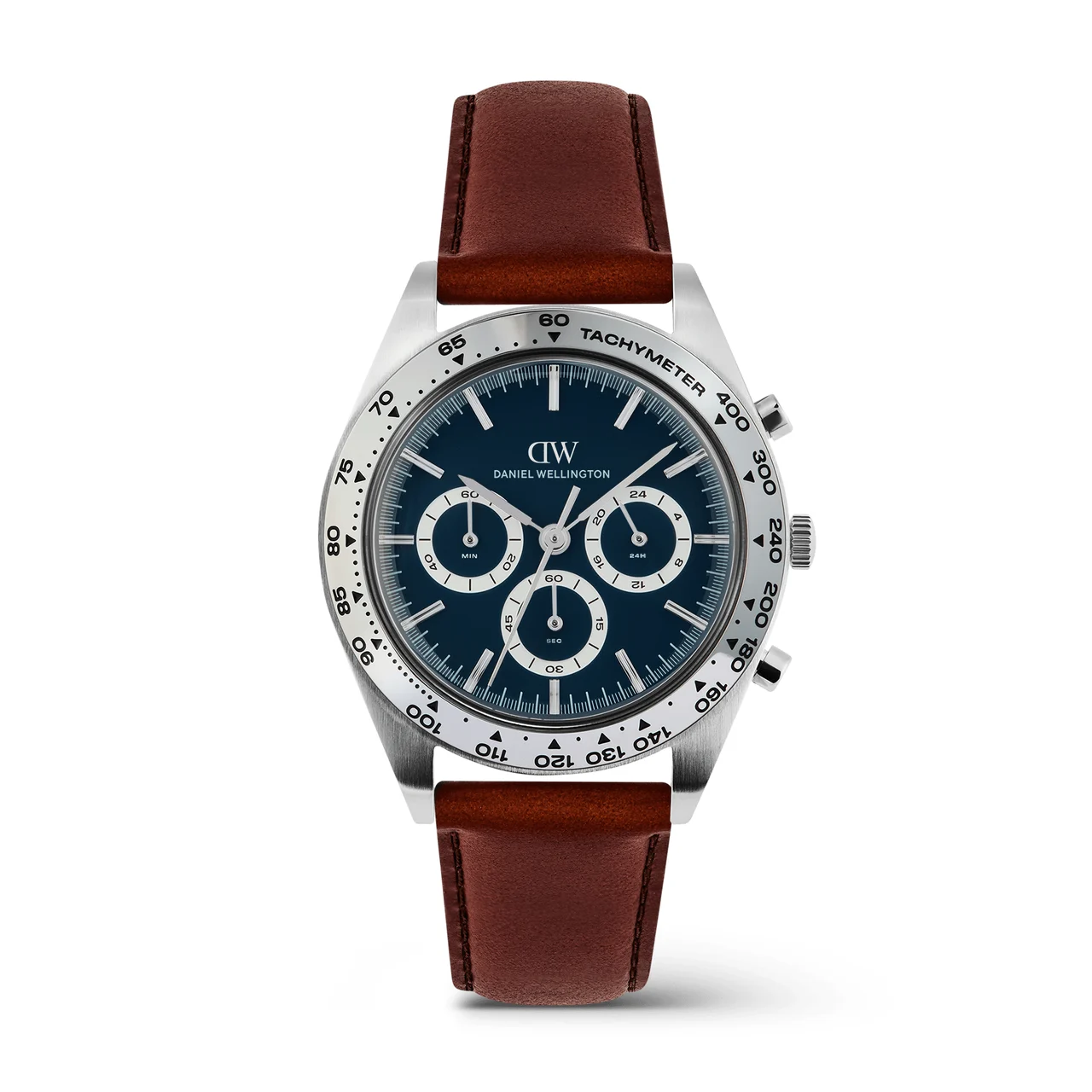 DANIEL WELLINGTON Iconic Tachymeter St-Mawes Arctic Silver DW00100952 42 mm kol saati
