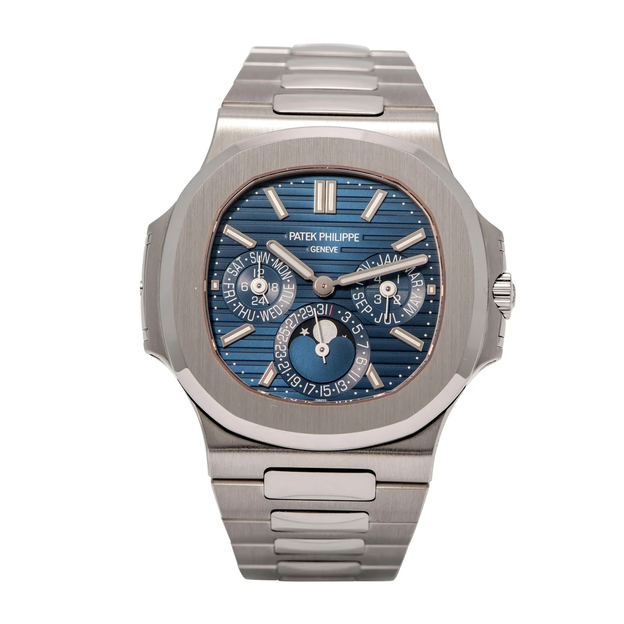 Patek Philippe PATEK PHILIPPE, REF. 5740, NAUTILUS PERPETUAL CALENDAR, WHITE GOLD kol saati