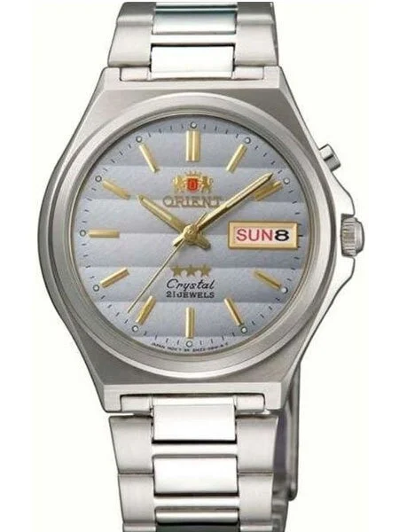 Orient Automatic Watch with Louver-like Grey Dial and SS Bracelet #EM5M012K kol saati
