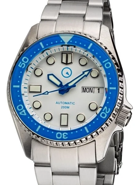 Islander Automatic Dive Watch with Solid-Link Bracelet, AR Sapphire Crystal, and Luminous Sapphire Bezel Insert #ISL-25 38 mm kol saati