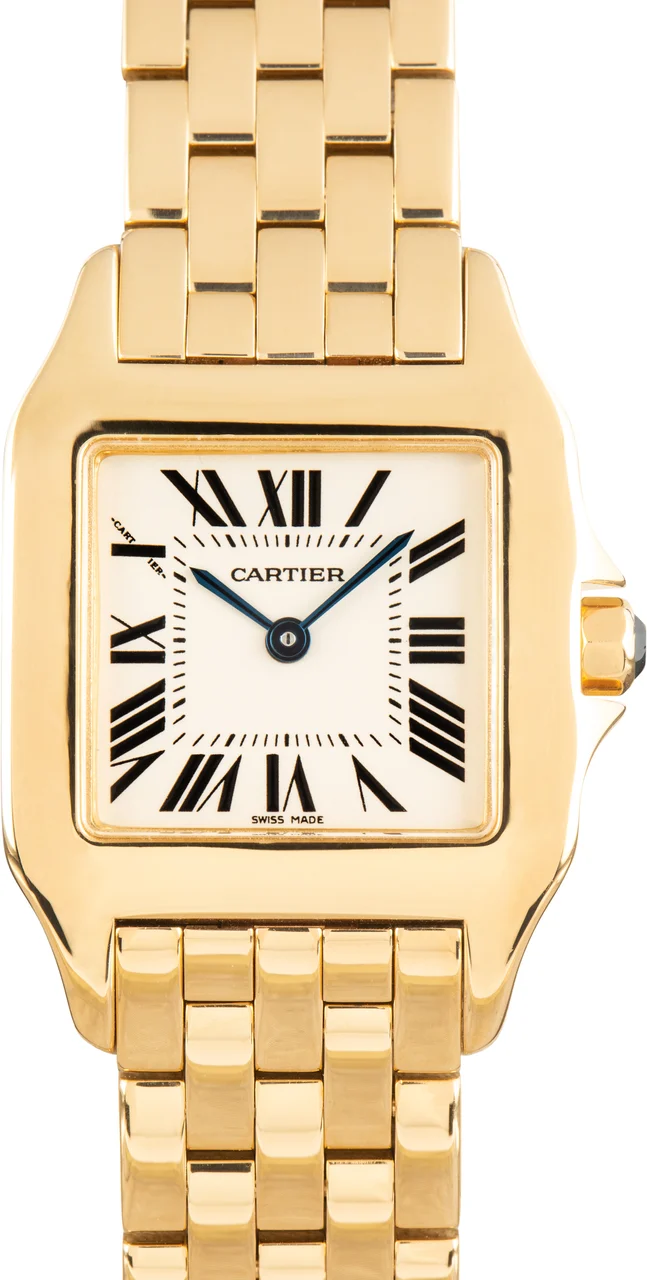 Cartier Santos Demoiselle 18k Yellow Gold W25062X9 kol saati
