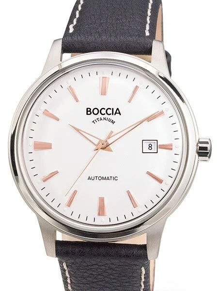 Boccia Dress Watch with Automatic Movement and 40.5mm Titanium Case #3586-03 40.5 mm kol saati