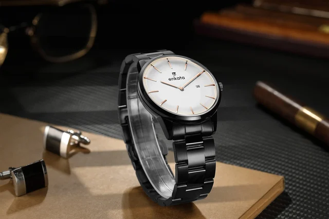 Enkatawatches Vega Black White kol saati