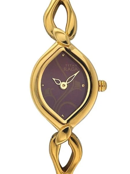 Titan Raga Jewelry Inspired Gold-Tone Quartz Watch with Bracelet #2455YM02 kol saati