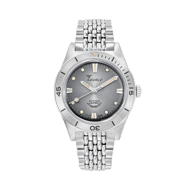 Squale Super- 38mm - Sunray Grey on Bracelet SUPERSSG.AC kol saati