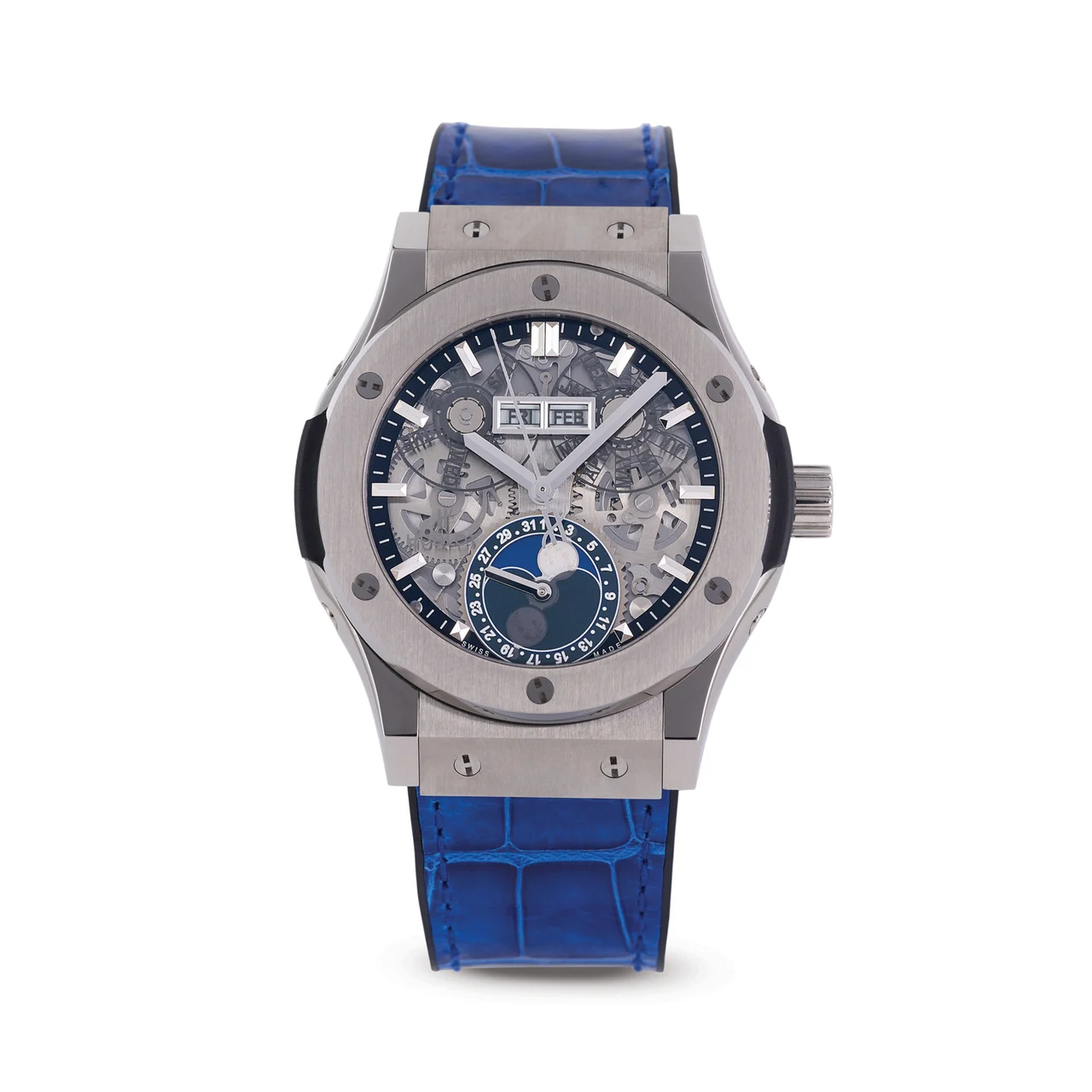 Hublot HUBLOT, REF. 547.NX.0170.LR, CLASSIC FUSION AEROFUSION MOONPHASE, MOON PHASE, TITANIUM 42 mm kol saati
