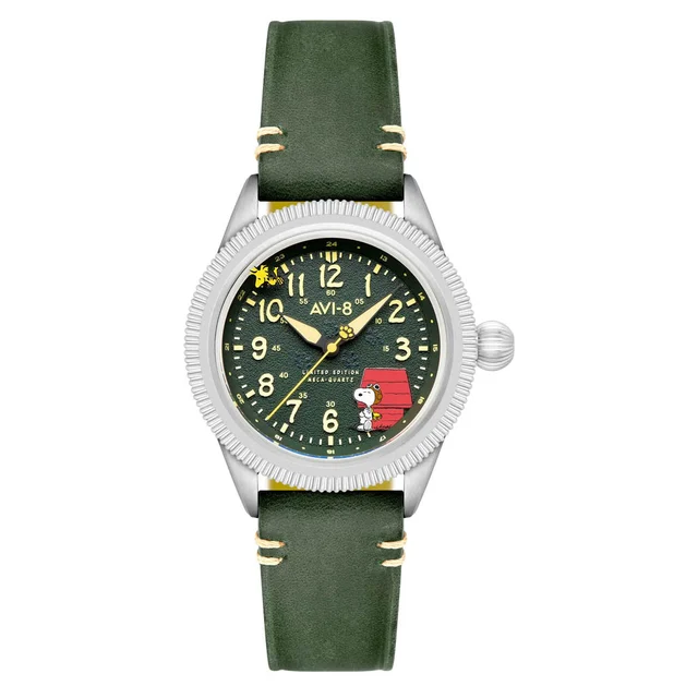 AVI-8 Peanuts Flyboy Snoopy Flying Ace LE in Doghouse Green #AV-4139-01 kol saati