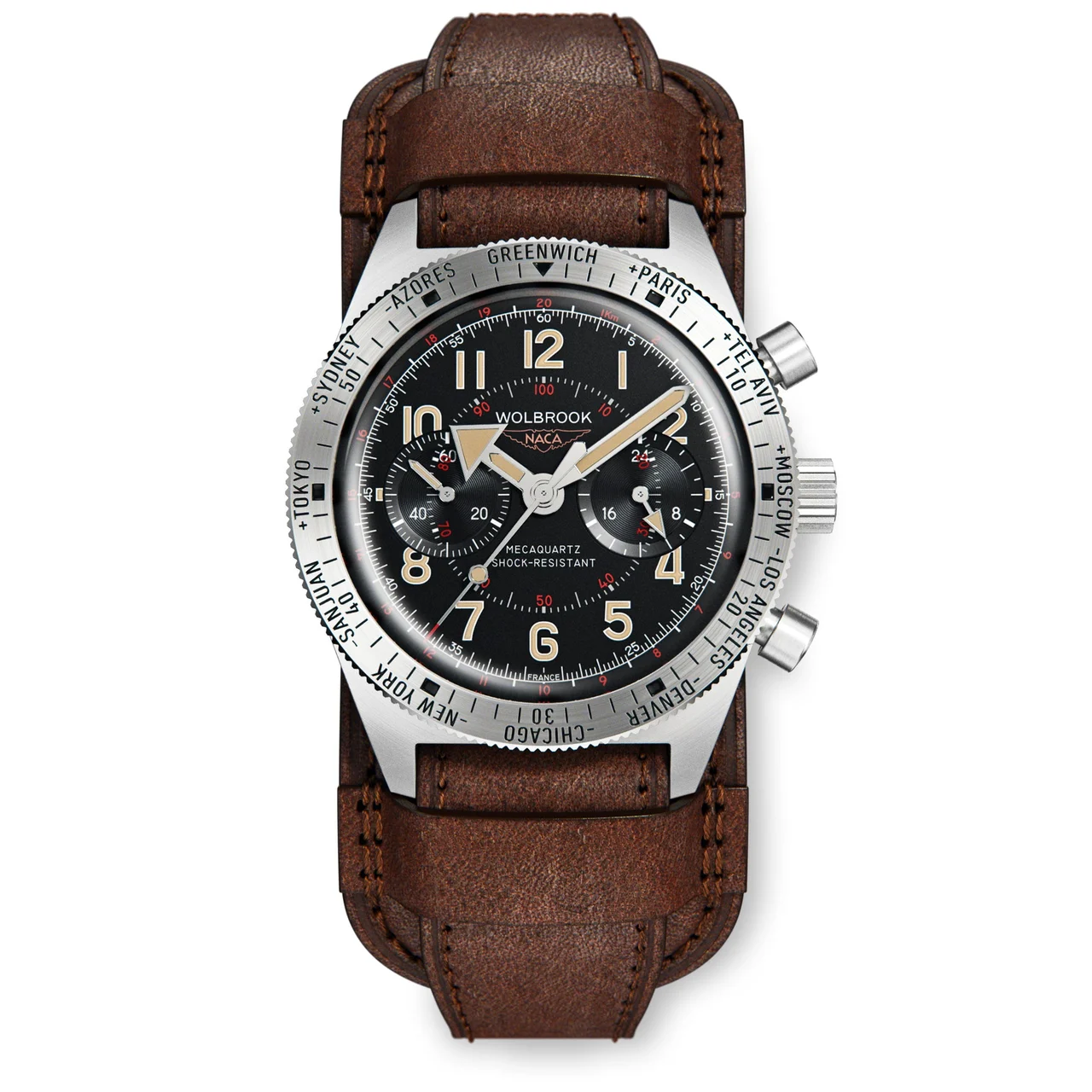 Wolbrook 24-SWCM-102-LR3B-BRN-NACA 48 mm kol saati