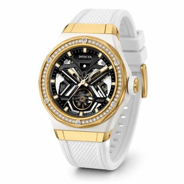 Invicta Objet D Art Diamond Automatic Watch - 45mm, White with Interchangeable Strap (7013
