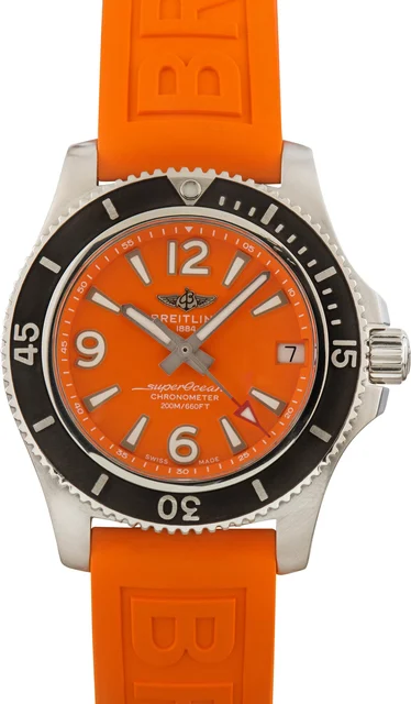 Breitling Superocean 36 Orange Dial A17316D71O1S1 kol saati