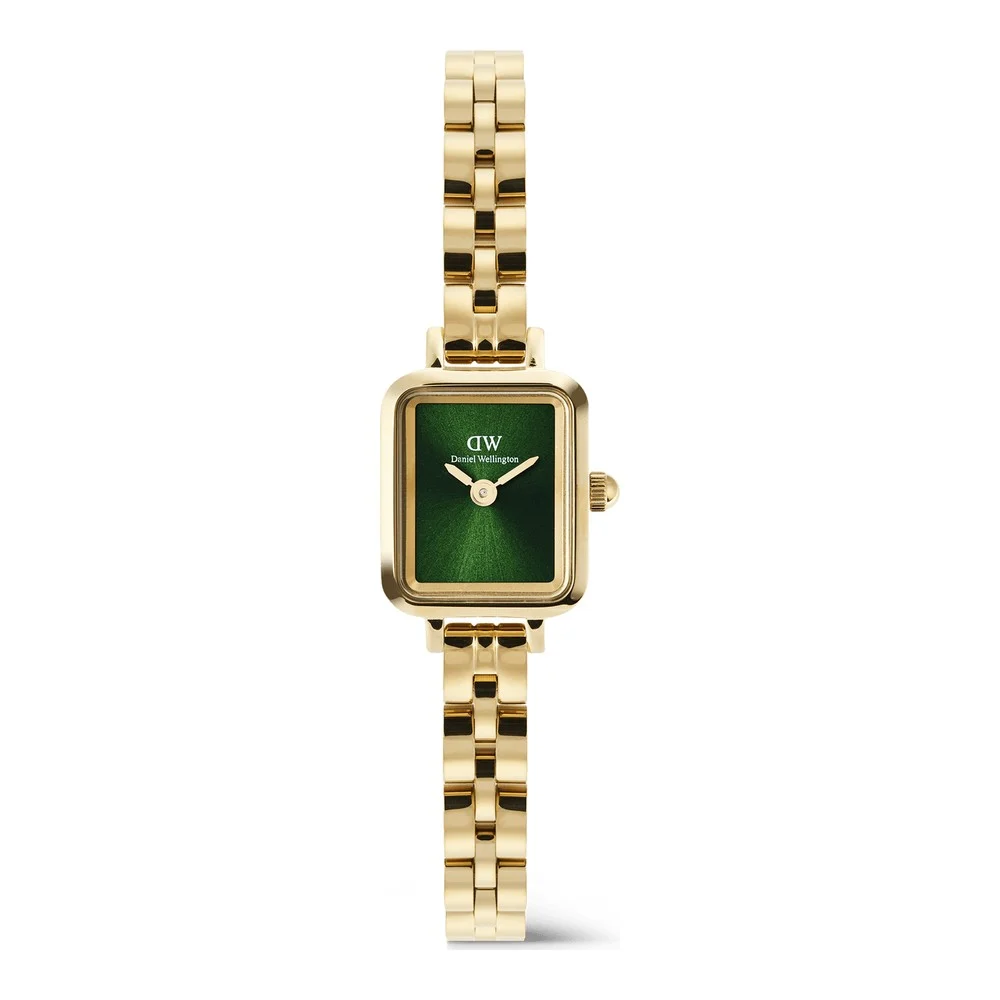 DANIEL WELLINGTON Quadro Mini 15.4x18.2 Arch 3-Link Emerald Sunray G DW00600852 15.4 mm kol saati