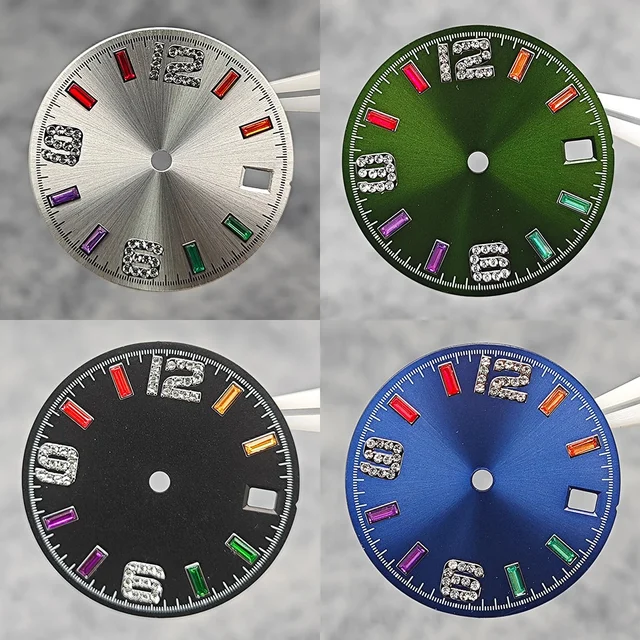 Tandorio Watch Parts Watch Dial Sun Pattern Rainbow Scale Watch Faces Modification Accesso