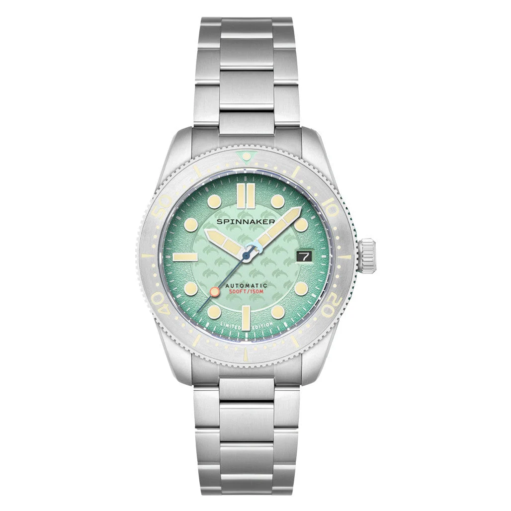 Spinnaker Croft Dolphin Project LE Dive Watch with Ocean Turquoise Dial #SP-5129-33 40 mm kol saati