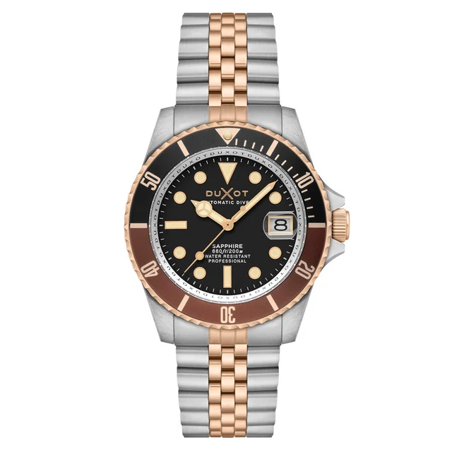 Duxot Atlantica Automatic Dive Watch with Two Tone Brown Dial #DX-2057-66 kol saati