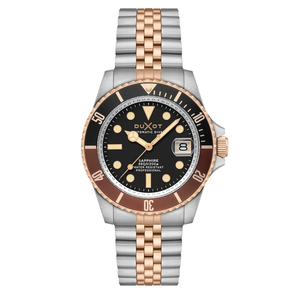 Duxot Atlantica Automatic Dive Watch with Two Tone Brown Dial #DX-2057-66 kol saati