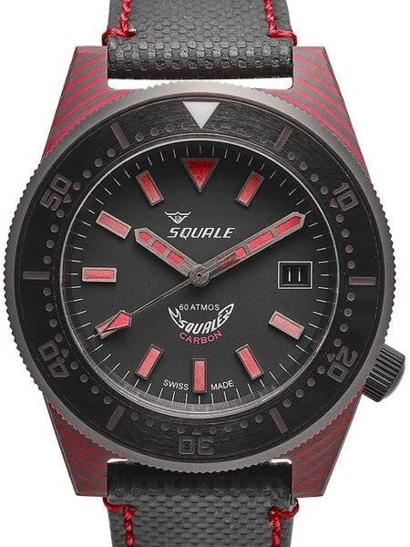 Squale Meter Swiss Made Automatic Dive Watch with 42mm Carbon Fiber Case #T183R kol saati