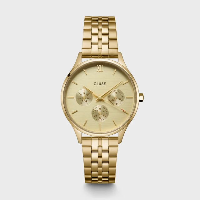 CLUSE Minuit Multifunction Watch Steel, Full Gold colour CW10701 kol saati