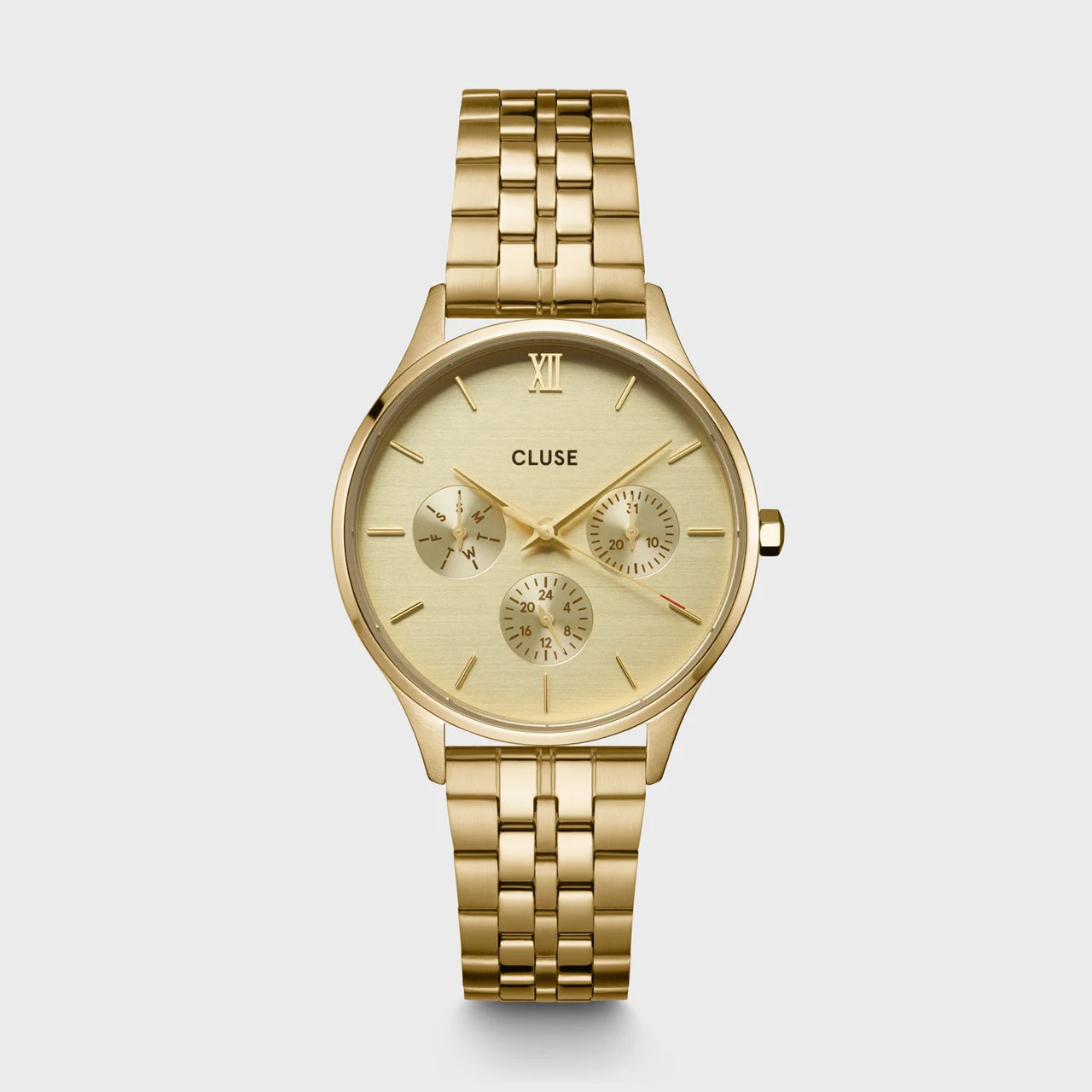 CLUSE Minuit Multifunction Watch Steel, Full Gold colour CW10701 34 mm kol saati