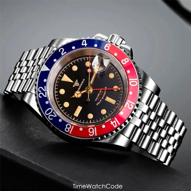 Tandorio GMT 6542 Mod Sapphire 20BAR 40mm Diver 40MM TD218D 14:175#K white-logo;5:56964930