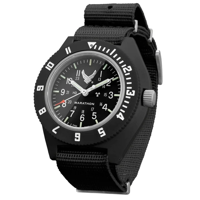 Marathon USAF Swiss Made Quartz Navigator Watch with Tritium Illumination #WW194001-BK-USA