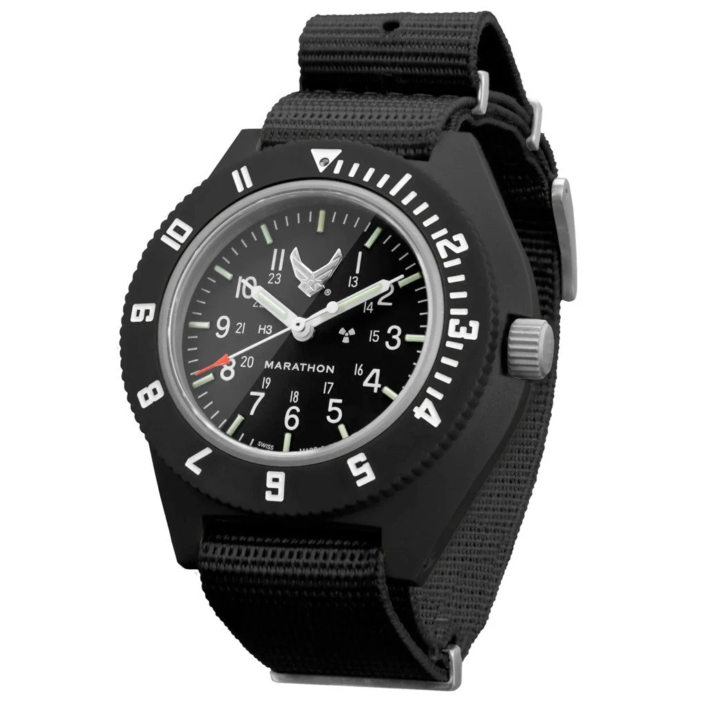 Marathon USAF Swiss Made Quartz Navigator Watch with Tritium Illumination #WW194001-BK-USAF kol saati