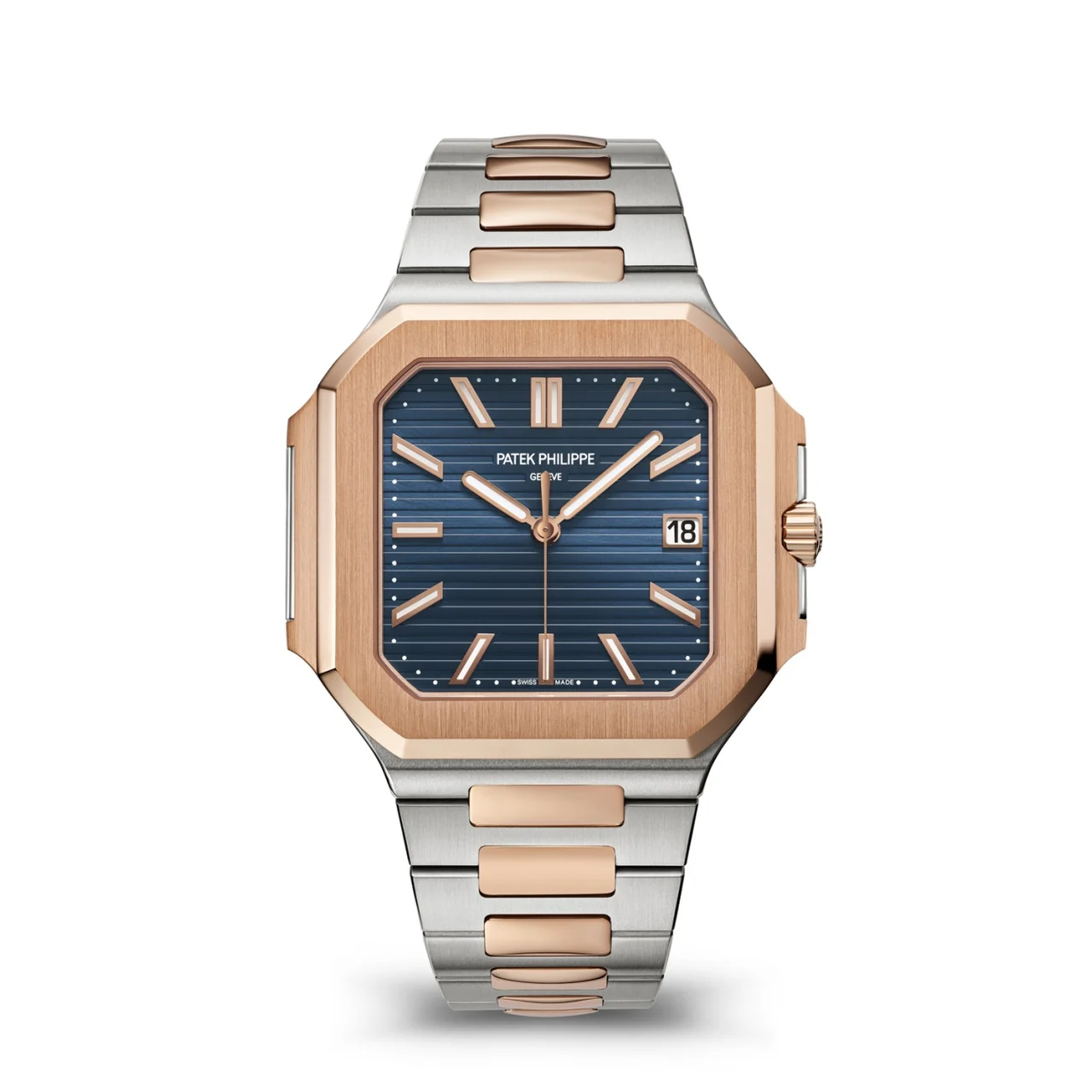 Patek Philippe Cubitus 5821/1AR-001 Blue Dial Rose Gold & St 45 mm kol saati