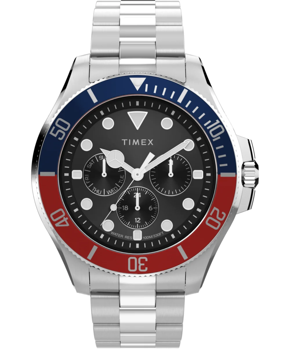 Timex Harborside Coast Multifunction 43mm Stainless Steel Bracelet Watch TW2Y33300VQ 43 mm kol saati