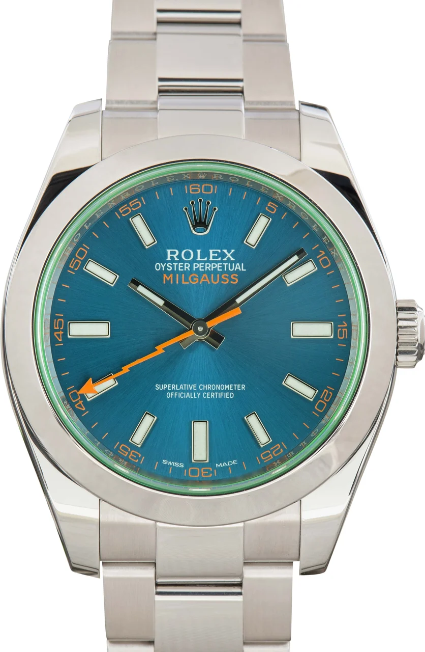 Rolex Anniversary Milgauss 116400LV 116400GV 40 mm kol saati