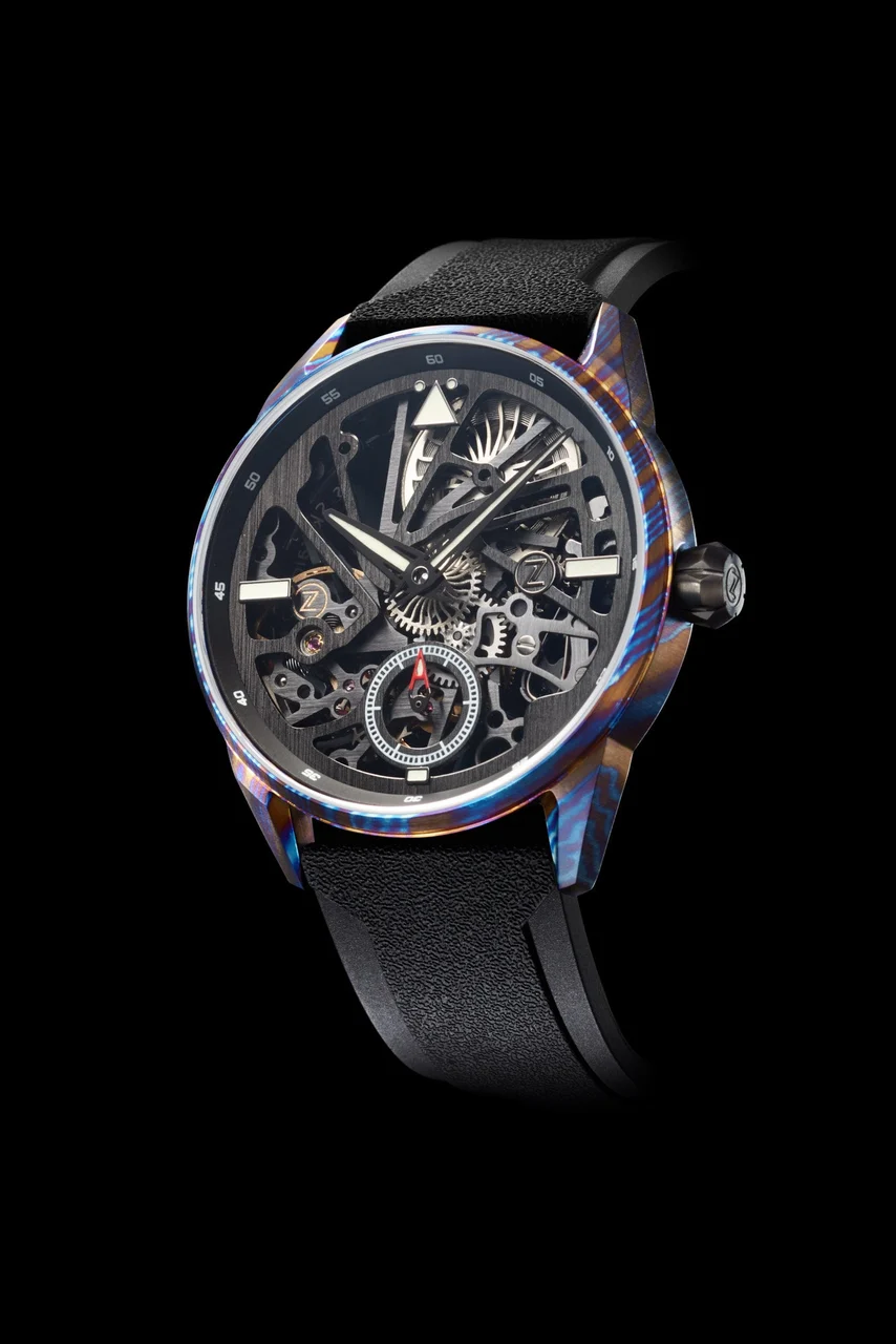 Zelos Skyraider 2 Ti-Damascus Skeleton Limited Edition 22 mm kol saati