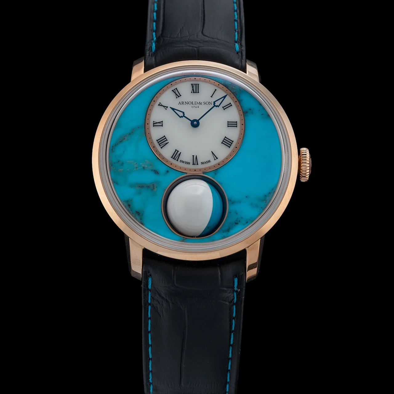 Arnold & Son Luna Magna Red Gold 5N Turquoise 1LMAR.T01A.C1322D NAP210009N34029 kol saati
