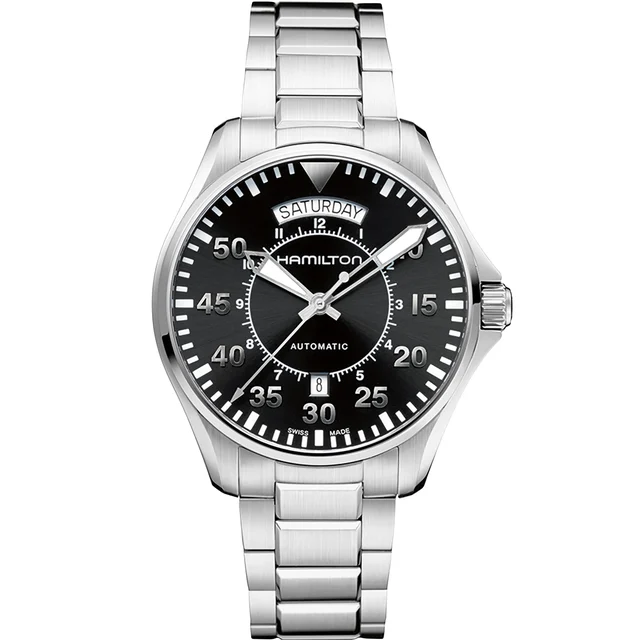 Hamilton Khaki Aviation Pilot Day Date Auto H64615135 kol saati