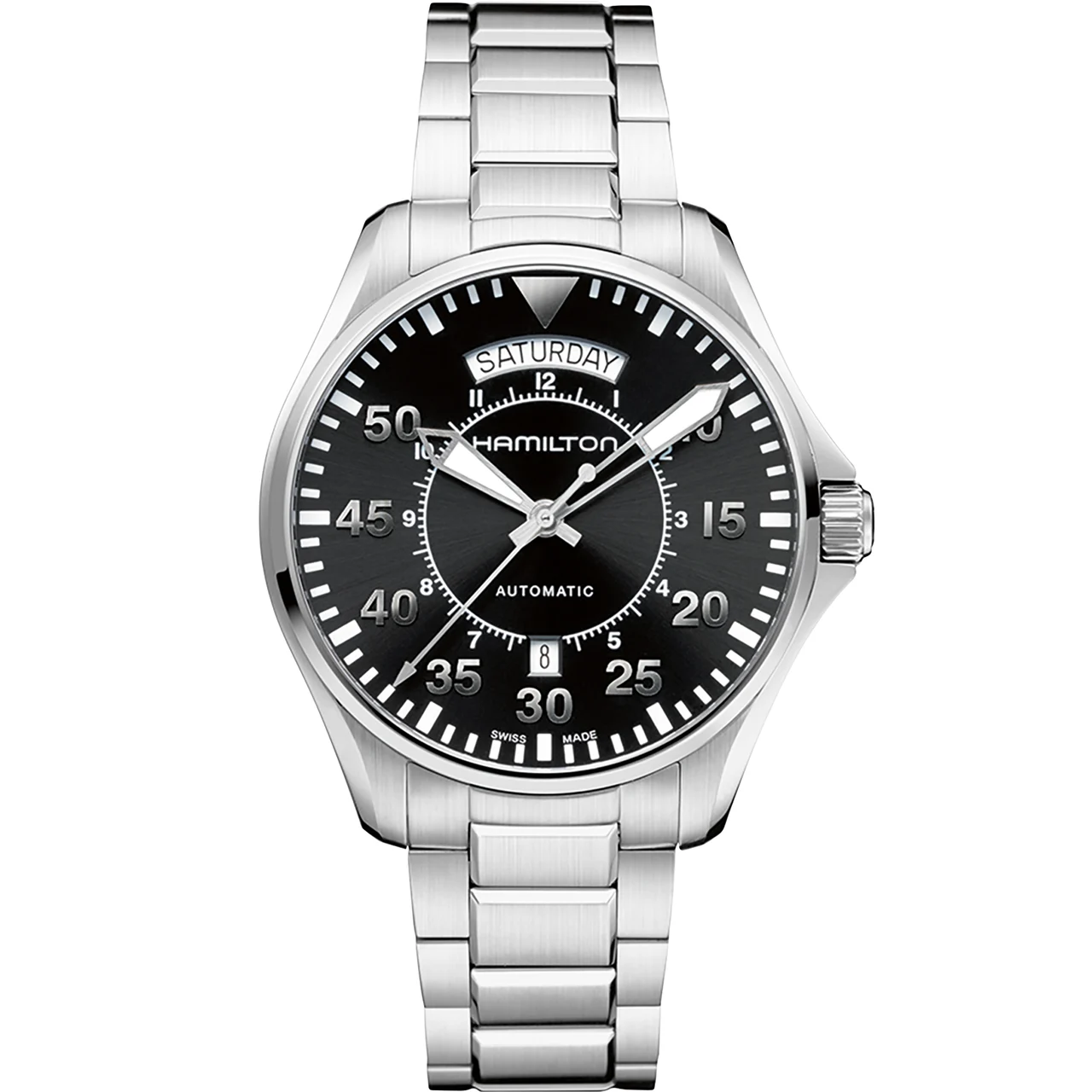 Hamilton Khaki Aviation Pilot Day Date Auto H64615135 42 mm kol saati