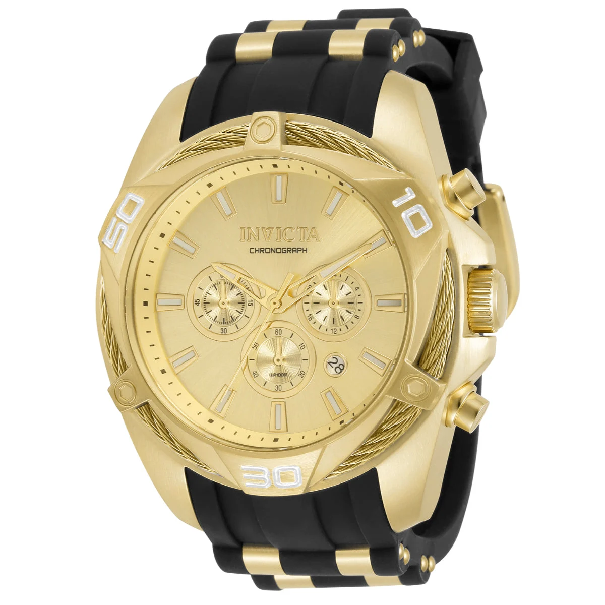 Invicta Bolt Vanguard Watch - 50mm. Gold, Black (34142) 50 mm kol saati