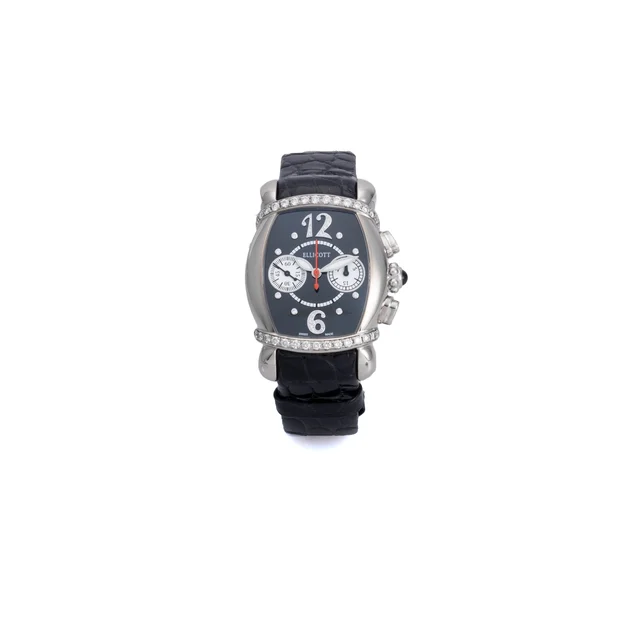 Ellicott 1738 Ref. LTC-126100, self-winding, chronograph, minute counter, black lacquered