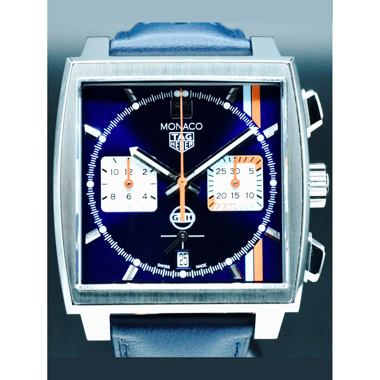 Tag Heuer Monaco Gulf Chronograph 39mm Blue Dial POC210000081397 39 mm kol saati