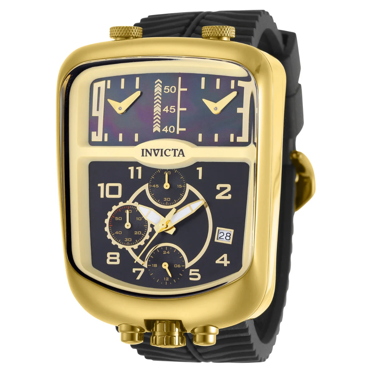 Invicta Rally Dualshift Watch w/ Mother of Pearl Dial - 42mm. Black (49635) 42 mm kol saati